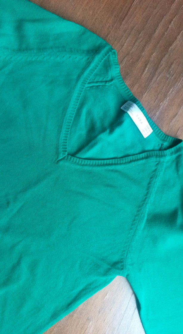 Yeşil V Yaka Kadın Süveter - Görsel 2