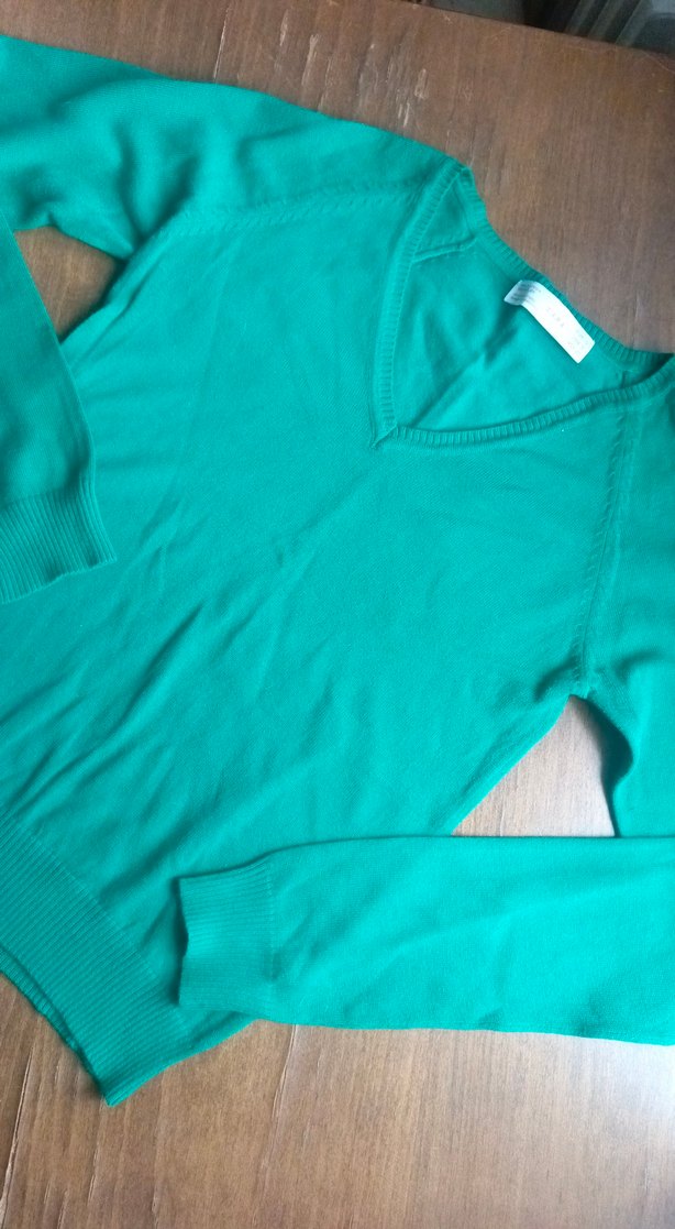 Yeşil V Yaka Kadın Süveter - Görsel 3