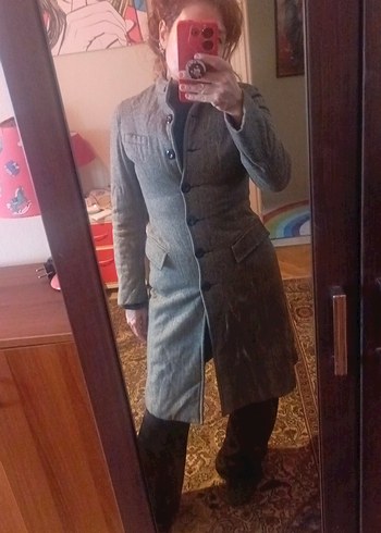 Gri Kadın Kaban - Görsel 2