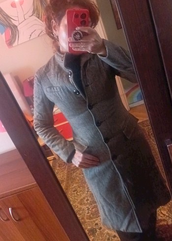 Gri Kadın Kaban - Görsel 3