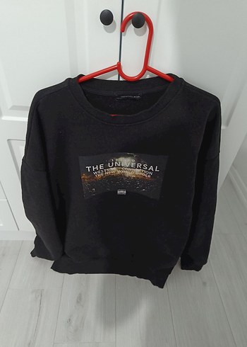 Siyah Baskılı Erkek Sweatshirt - Görsel 2
