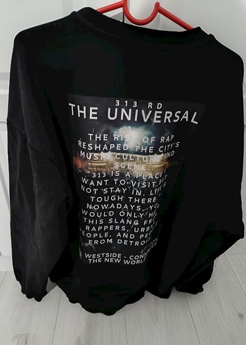 Siyah Baskılı Erkek Sweatshirt - Görsel 4