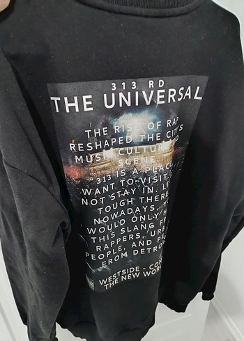 Siyah Baskılı Erkek Sweatshirt - Görsel 7