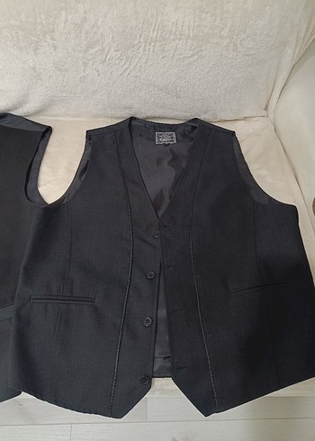 Siyah Süet Düğmeli Erkek Yelek - Görsel 6