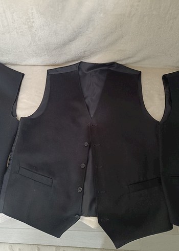 Siyah Süet Düğmeli Erkek Yelek - Görsel 5
