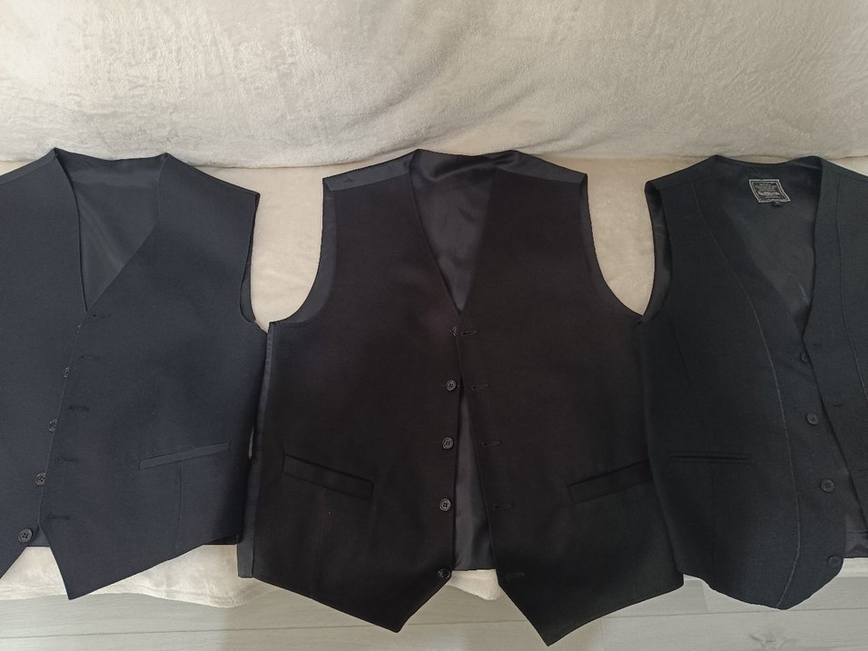 Siyah Süet Düğmeli Erkek Yelek - Görsel 3