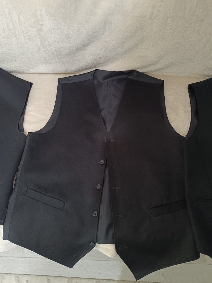 Siyah Süet Düğmeli Erkek Yelek - Görsel 5