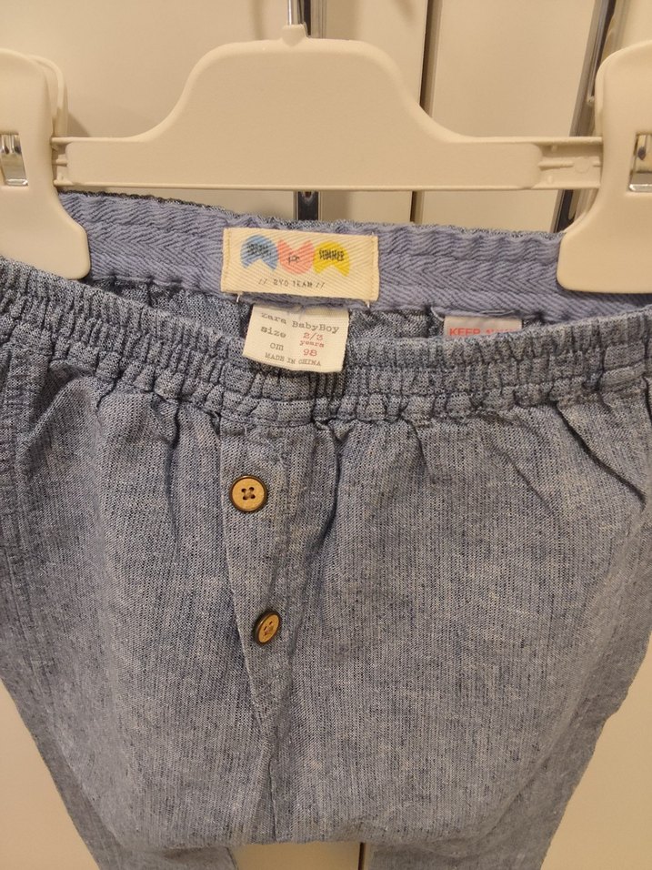 Düğmeli Gri Erkek Çocuk Kot Pantolon - Görsel 3