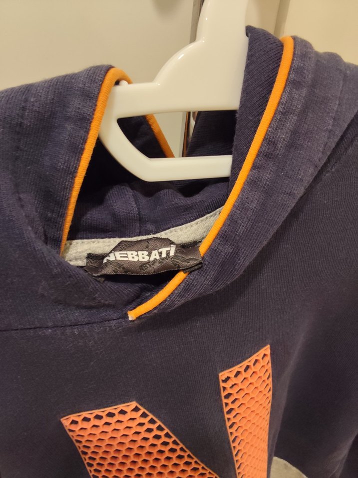 (NEBBATİ)Gri Baskılı Erkek Çocuk Kapüşonlu Sweatshirt - Görsel 3