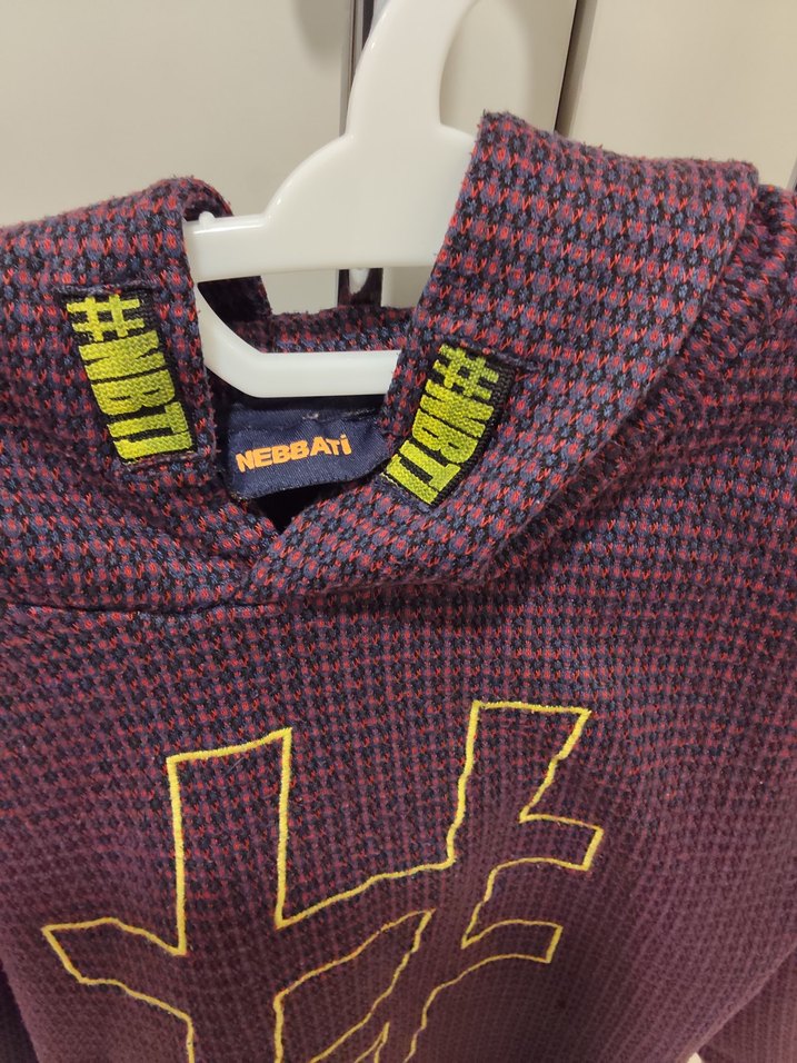 (NEBBATİ)Kapüşonlu Mor Erkek Çocuk Sweatshirt - Görsel 3