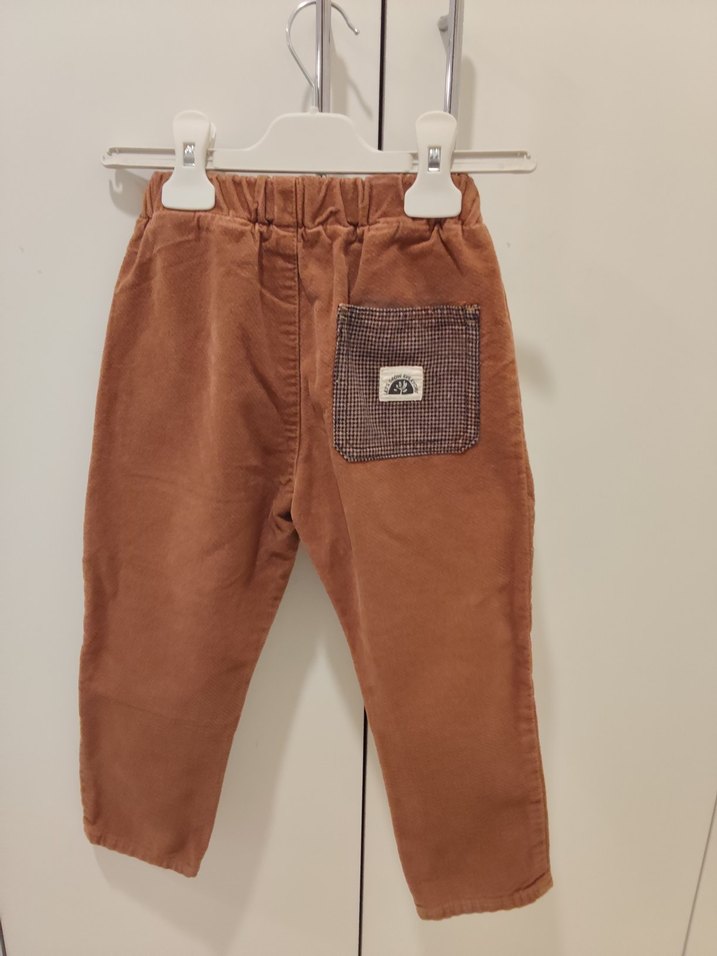 Erkek Çocuk Kahverengi Süet Bol Kesim Pantolon - Görsel 2