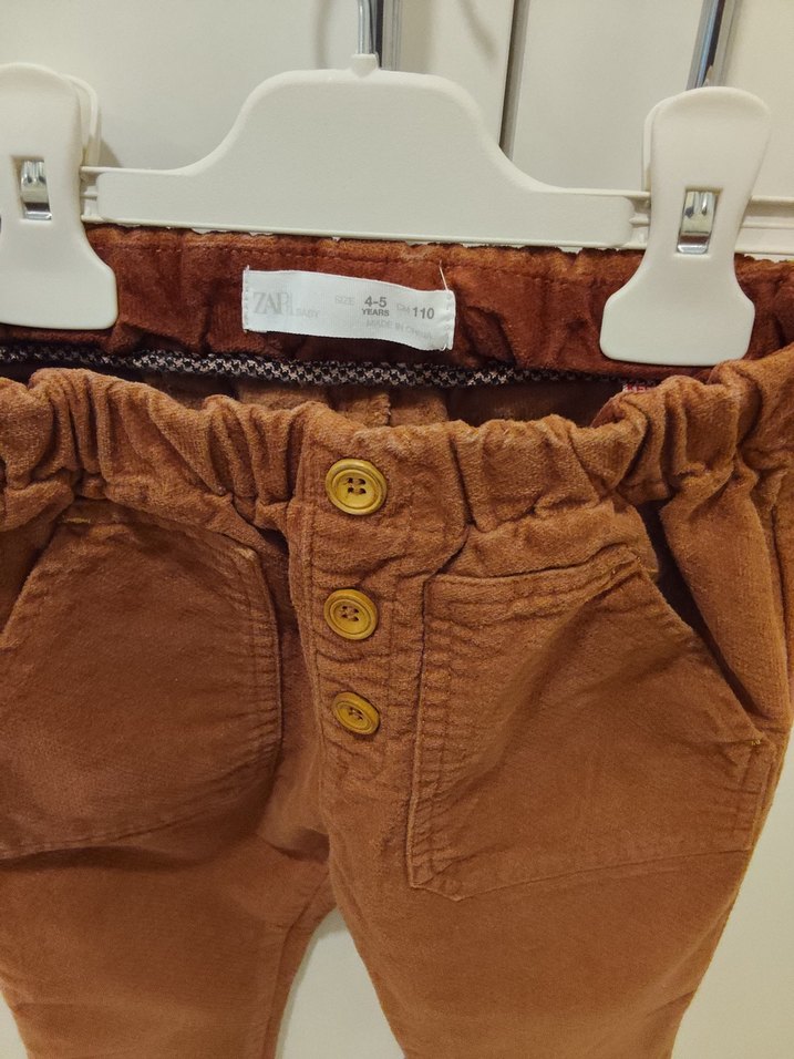 Erkek Çocuk Kahverengi Süet Bol Kesim Pantolon - Görsel 3