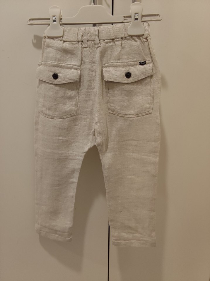 Bej Keten Erkek Çocuk Pantolon - Görsel 2