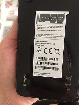 Beden siyah Renk Xiaomi Redmi Note 8 - 64 GB hafıza- 4GB RAM- çift hat kullanım