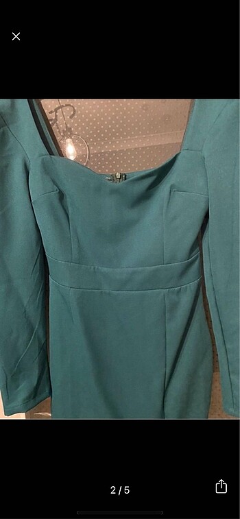 Zara Yeşil midi elbise