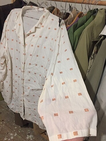 46 Beden beyaz Renk Vintage tunik/gömlek