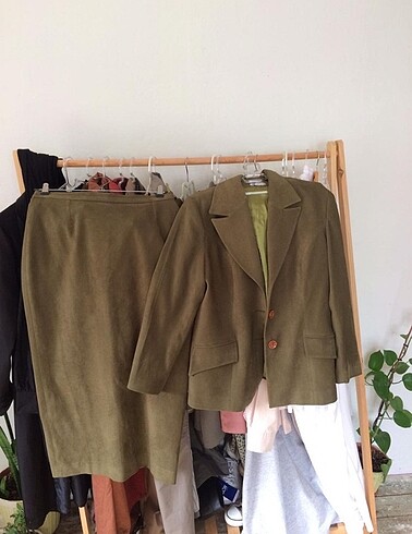 Vintage blazer ceket etek takım