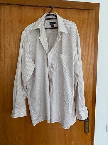 Vintage bej rengi oversize gömlek
