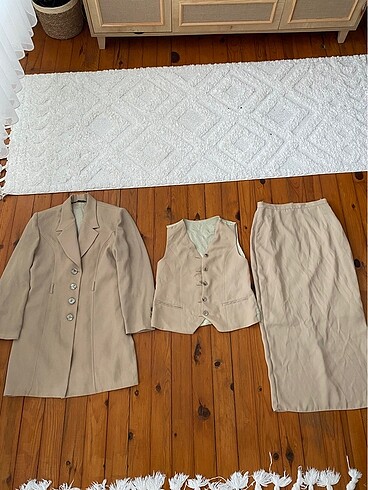 Vintage blazer yelek etek takım