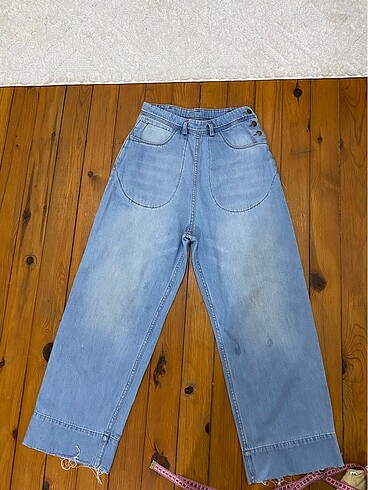 Vintage yüksek bel bol paça jean