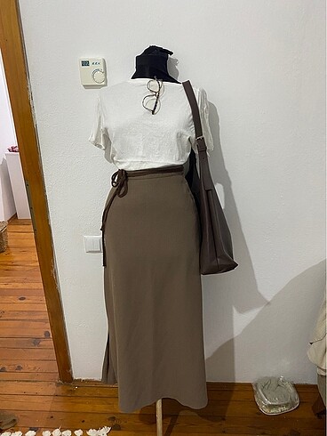 Uzun yüksek bel Vintage etek