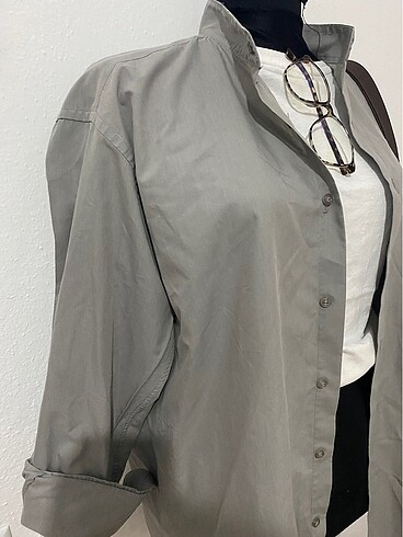 American Vintage Gri oversize gömlek