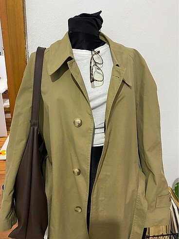 xl Beden camel Renk Vintage trençkot uzun