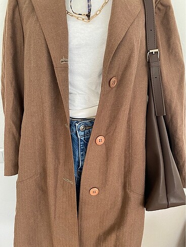 xl Beden kahverengi Renk Vintage trençkot pardüse