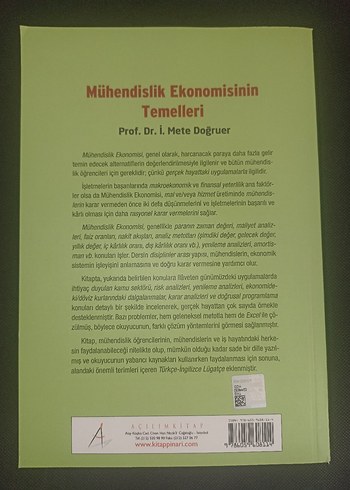 Mühendislik Ekonomisinin Temelleri - Prof. Dr. Mete Doğruer - Görsel 2