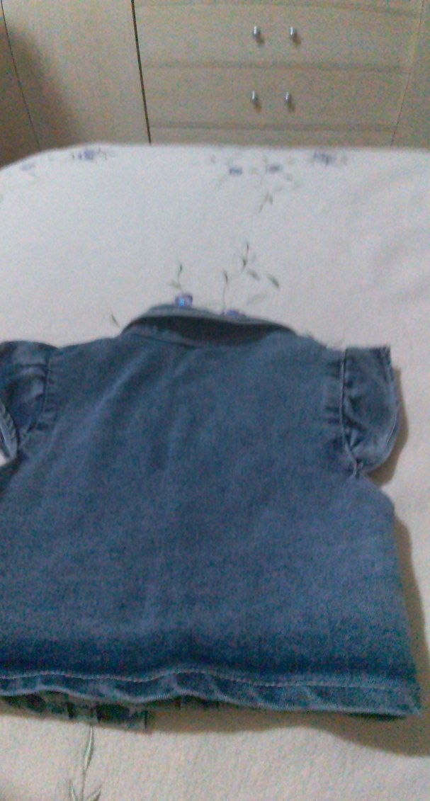 Düğmeli Mavi Kadın Denim Yelek - Görsel 3