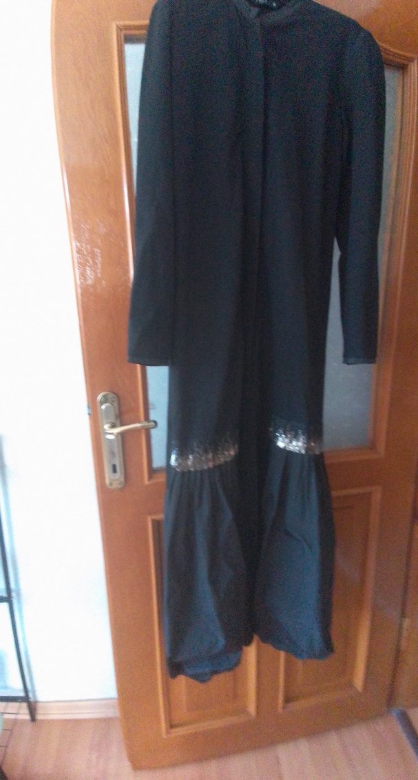 Siyah Sarı Zebra Desenli Uzun Elbise - Görsel 4