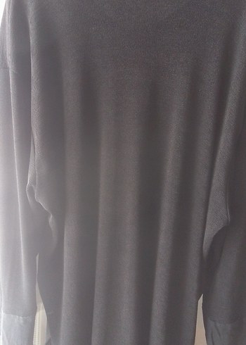 Uzun Kollu Siyah V Yaka Salaş Tunik - Görsel 2