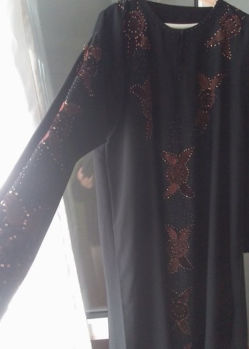 Nakışlı Siyah Uzun Kollu Elbise - Görsel 2