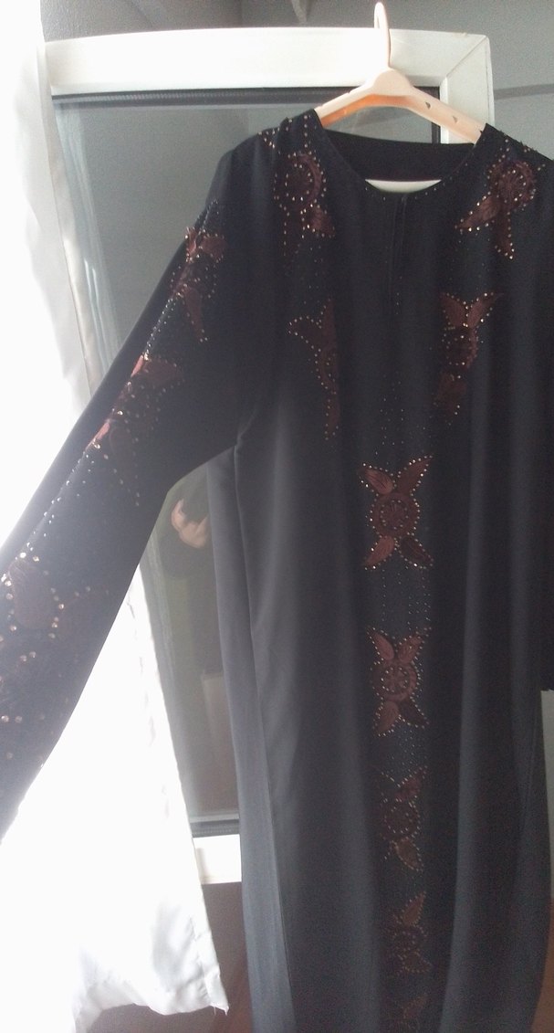 Nakışlı Siyah Uzun Kollu Elbise - Görsel 2