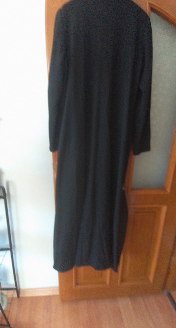 Siyah Uzun Kollu Gotik Salaş Elbise - Görsel 5