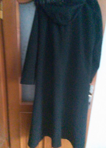 Drapeli Siyah Midi Hamile Kaban - Görsel 3