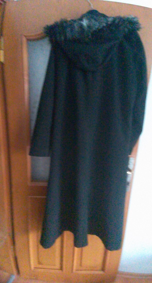 Drapeli Siyah Midi Hamile Kaban - Görsel 3