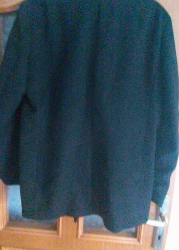 Siyah Yün Erkek Klasik Düğmeli Kaban - Görsel 3