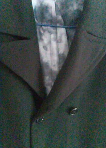 Siyah Yün Erkek Klasik Düğmeli Kaban - Görsel 2