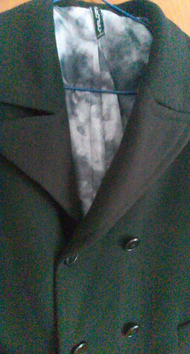 Siyah Yün Erkek Klasik Düğmeli Kaban - Görsel 2