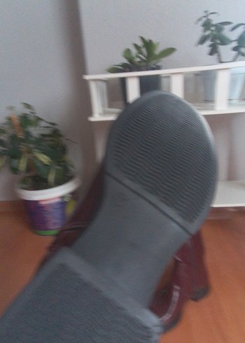 Bordo Kadın Deri Dizüstü Topuklu Bot - Görsel 3