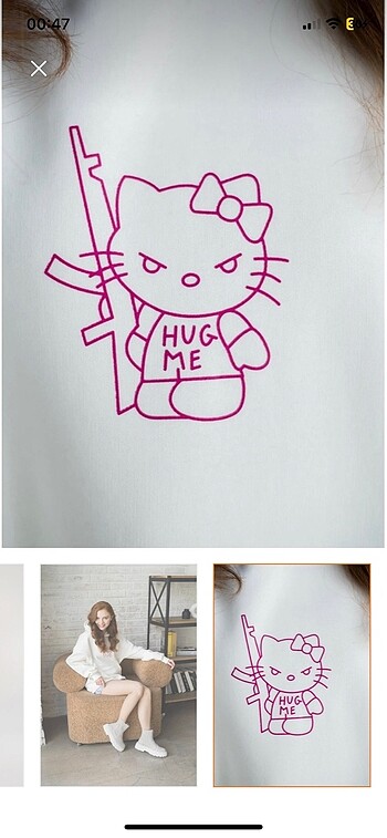 xs Beden hello kitty sweatshirt