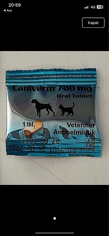 Caniverm 700 mg 1 adet