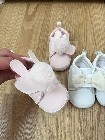 17 Beden beyaz Renk İkili Bebek Ayakkabı