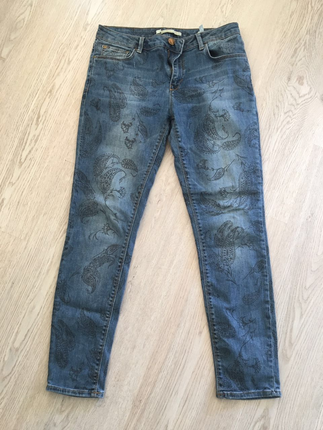 Zara desenli jean