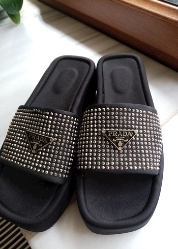Prada Kadın Gri Platform Terlik