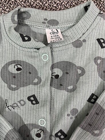3 Yaş Beden turkuaz Renk Pijama Takımı