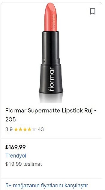  Beden Flormar mat ruj