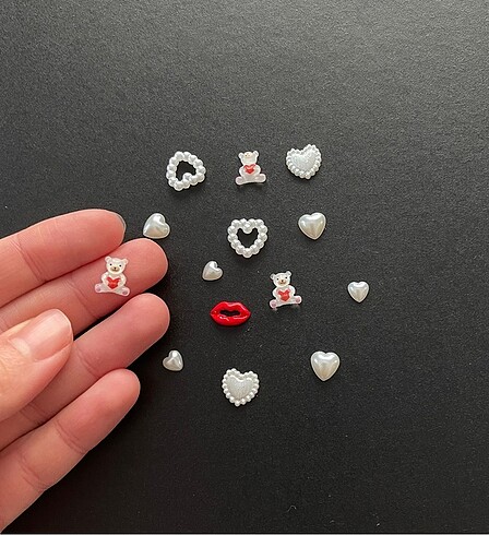 14 adet tırnak charm, tırnak süsü