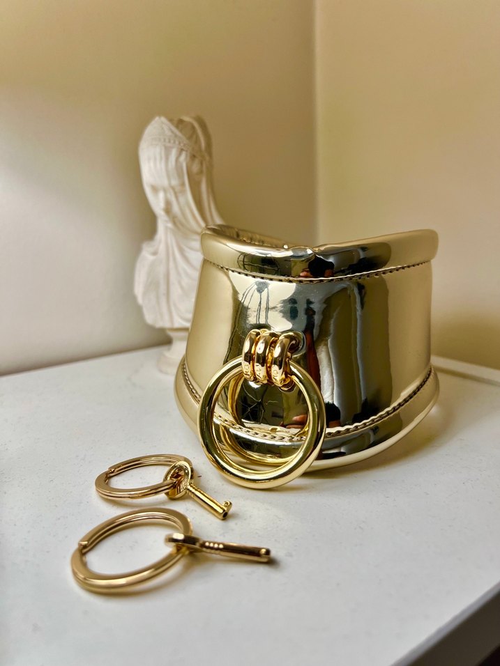 Parlak Altın Renkli  kadın  boyunluk  Aksesuarı - Görsel 3